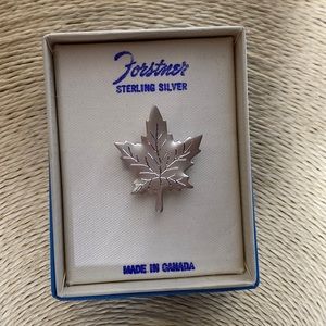 Forstner sterling silver maple leaf brooch pin